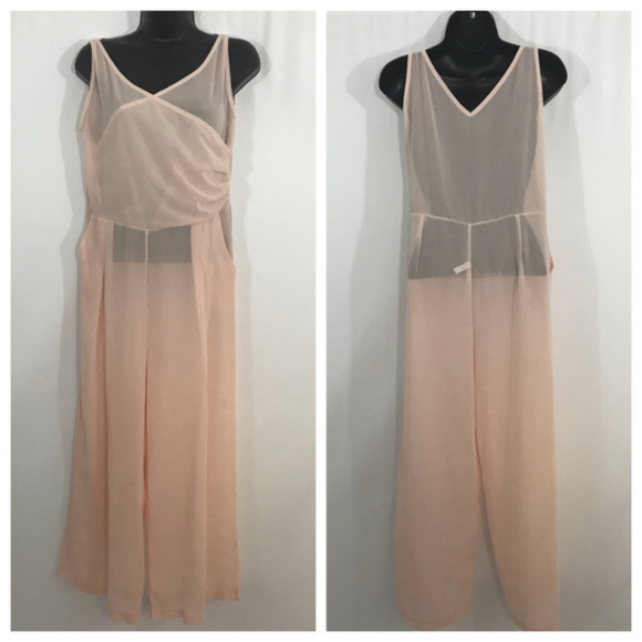 Pants - Blush Pink Sheer Jumpsuit Medium